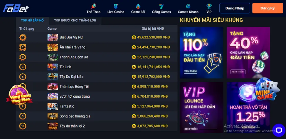 Tỷ lệ RTP cao tại Go881